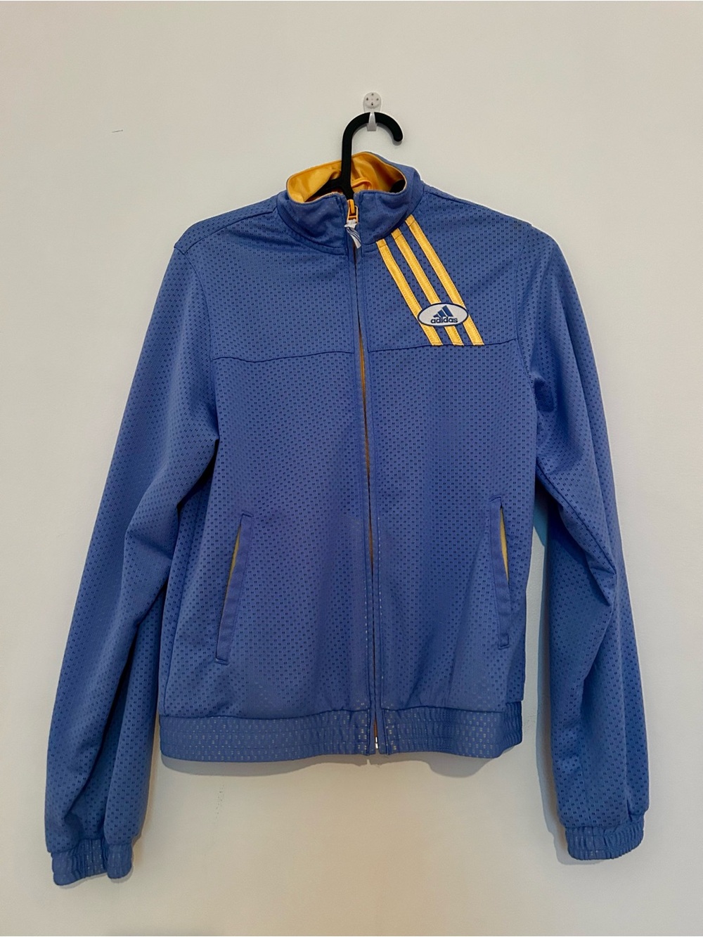 Adidas Blue Track Jacket with Yellow Accents
